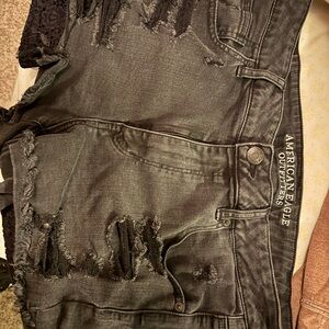American Eagle Outfitters Black Denim Shorts